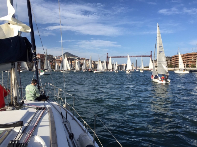 Preparando la salida de la regata